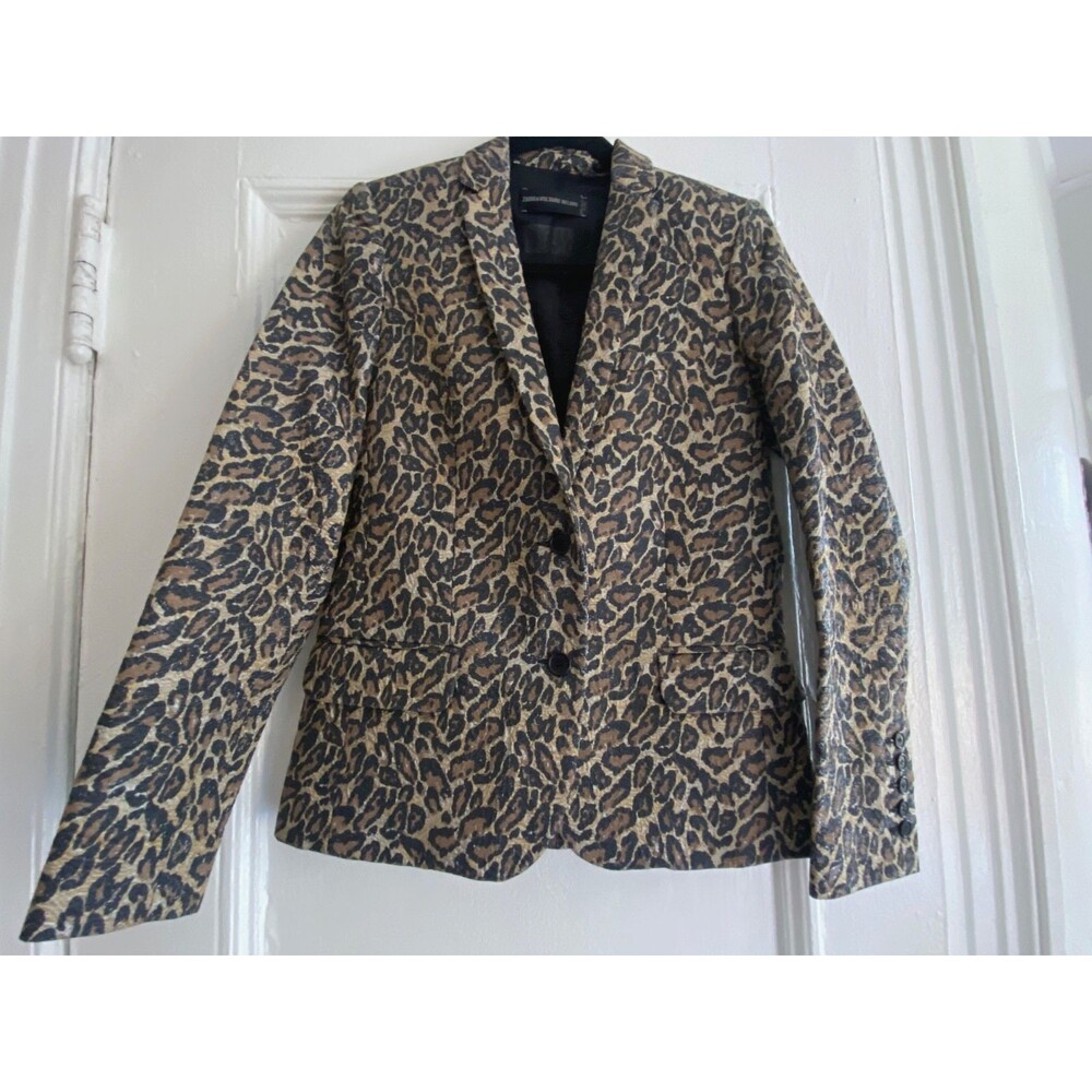Zadig & Voltaire Deluxe Veda Leopard Rare Metallic Gold Brocade Blazer Sz S NWOT - Picture 5 of 13